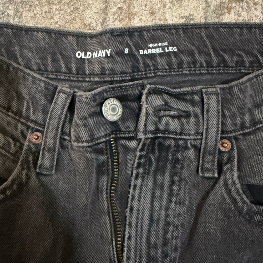 Old Navy Women's Black Barrel Leg Jeans